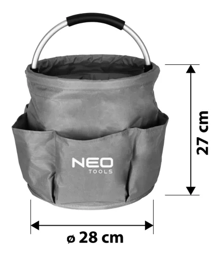 Neo Tools Kerti szerszámos táska, 28x28x27cm, oxford szövet, oldalzsebekkel