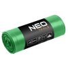 Neo Tools Szemeteszsák 60l, 60x70cm, zöld,erősített húzószalagos, vastagság:35mic, 10db