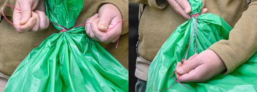 Neo Tools Szemeteszsák 120l, 70x110cm, zöld, erősített húzószalagos, vastagság:40mic, 10db