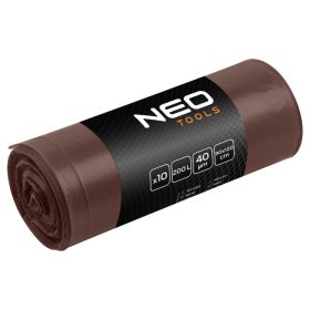   Neo Tools Szemeteszsák 200l, 90x120cm, barna, erősített, vastagság:40mic, 10db