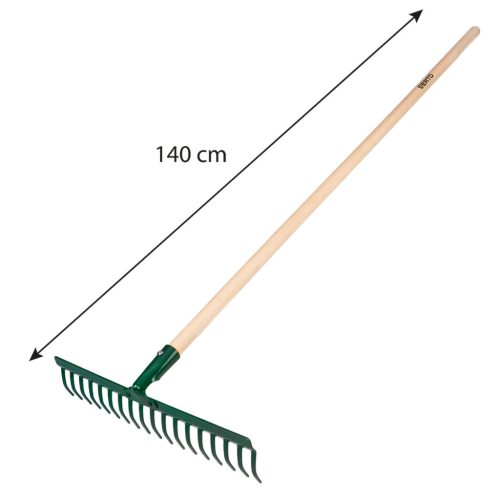 Verto Gereblye, 18 fogú, fa nyéllel