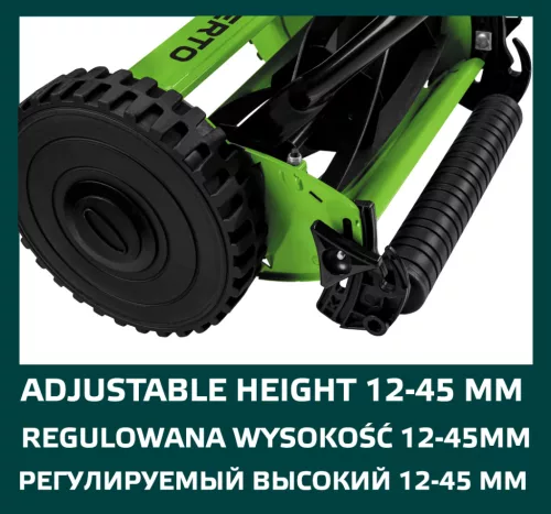 Verto Kézi hajtású fűnyíró, 300mm, 12-45mm