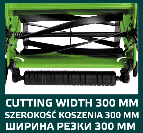 Verto Kézi hajtású fűnyíró, 300mm, 12-45mm