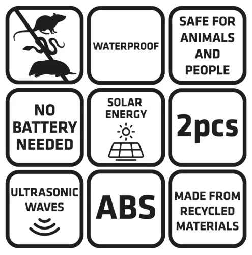 Verto Napelemes kerti kártevőriasztó, 2db/cs