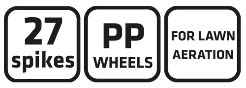 Verto Fűszellőztető, gyepszellőztető, kézi, 27 tüske, 15 cm dobátmérő