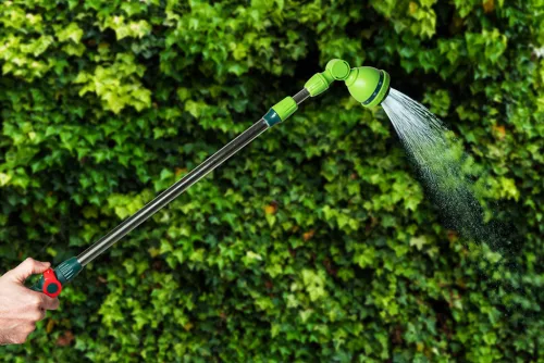 Verto Öntözőpisztoly,10 funkciós,76-110cm-ig állítható teleszkópos fémszárral