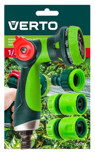 Verto öntözőpisztoly csatlakozókkal 4db hüv.sz