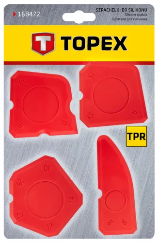Topex Fugakihúzó készlet, 4db, szilikon, 6, 8, 9, 10, 12, 14, 15, 17, 21, 28