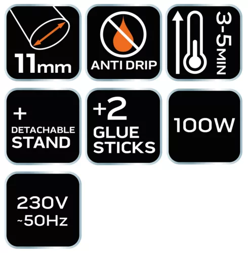 Neo Tools Ragasztópisztoly 11mm 100W GS/CE