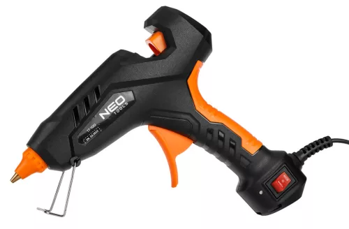 Neo Tools Ragasztópisztoly 11mm, 60/100W, 12 ragasztópatron, 3 ujjvédő, textil tok