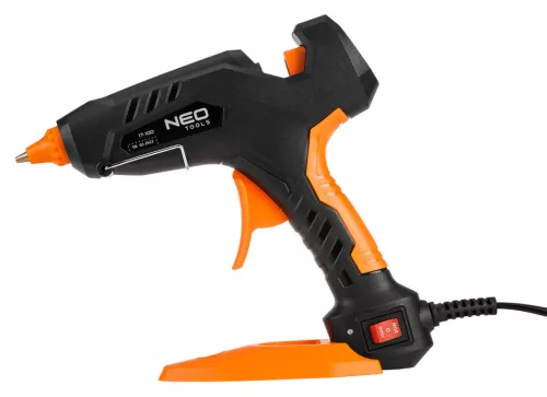 Neo Tools Ragasztópisztoly 11mm, 60/100W, 12 ragasztópatron, 3 ujjvédő, textil tok