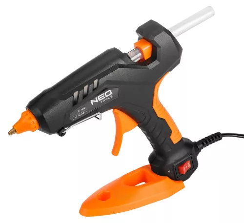 Neo Tools Ragasztópisztoly 11mm, 60/100W, 12 ragasztópatron, 3 ujjvédő, textil tok