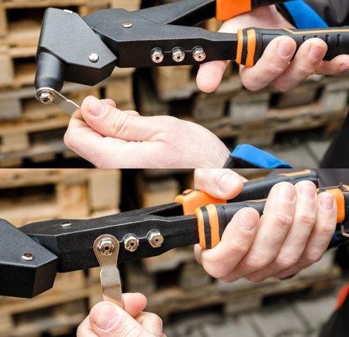 Neo Tools Popszegecshúzó, multi fejbeállítás, acél és alumínium szegecsekhez, 2,4/3,2/4,0/4,8 mm