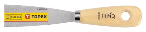 Topex Festékkaparó, spakli, 30mm, rozsdamentes acél, fanyelű