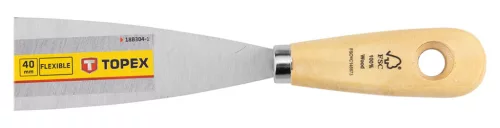 Topex Festékkaparó, spakli, 40mm, rozsdamentes acél, fanyelű