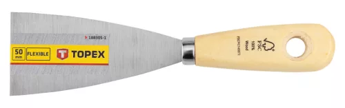 Topex Festékkaparó, spakli, 50mm, rozsdamentes acél, fanyelű