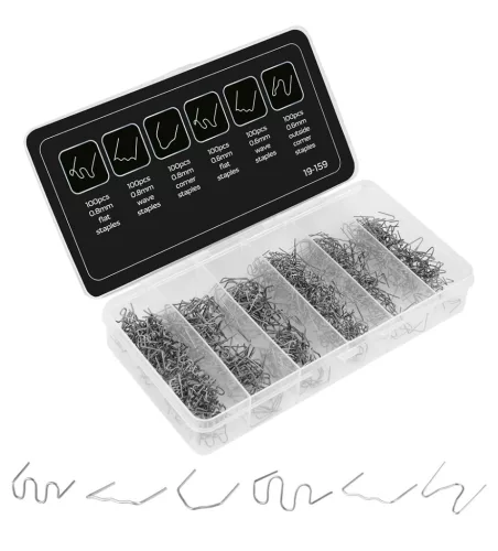 Neo Tools Műanyagjavító kapocs készlet 19-158-hoz, fém, 6 tipus 100-100db