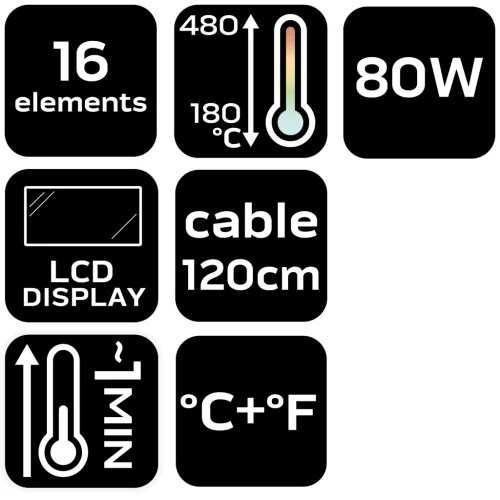 Neo Tools Forrasztópáka készlet preciziós forrasztáshoz, 80W, 16db