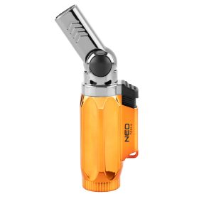   Neo Tools Gázforrasztó, gázégő, állítható fej, 360 fokos, piezo, gázszabályzó szelep,3g gáztöltet, öngyújtógázzal tölthető