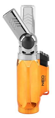 Neo Tools Gázforrasztó, gázégő, állítható fej, 360 fokos, piezo, gázszabályzó szelep,3g gáztöltet, öngyújtógázzal tölthető