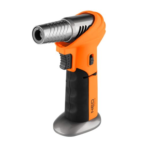 Neo Tools Gázforrasztó, gázégő, 360 fokos használat, piezó, gázszabályzó szelep,10g gáztöltet, öngyújtógázzal tölthető