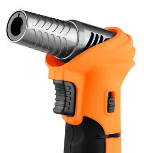 Neo Tools Gázforrasztó, gázégő, 360 fokos használat, piezó, gázszabályzó szelep,10g gáztöltet, öngyújtógázzal tölthető