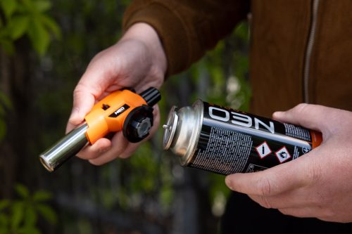 Neo Tools Gázforrasztó, gázégő fej, csavaros, 227g-os eldobható palackokhoz, piezo, gázszabályzó szelep, 360 fok