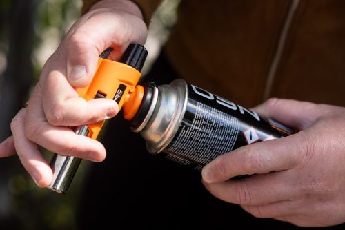 Neo Tools Gázforrasztó, gázégő fej, csavaros, 227g-os eldobható palackokhoz, piezo, gázszabályzó szelep, 360 fok