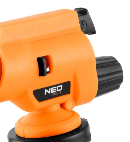 Neo Tools Gázforrasztó, gázégő fej, csavaros, 227g-os eldobható palackokhoz, piezo, gázszabályzó szelep, 360 fok