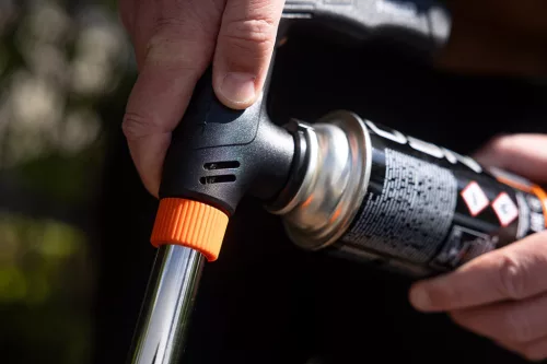 Neo Tools Gázforrasztó, gázégő fej, réz,  277 g-os patronokhoz (EN 417 típus), pisztolymarkolat, piezo, gázszabályzó szelep, 360 fok