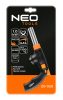 Neo Tools Gázforrasztó, gázégő fej, réz, csavaros, 227g-os palackhoz, pisztolymarkolat, piezo, gázszabályzó szelep, 360 fok