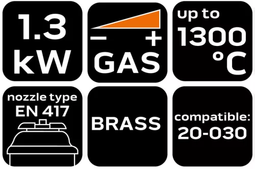 Neo Tools Gázégőfej menetes, réz, gázszabályzó csappal és lángterelő gyűrűvel