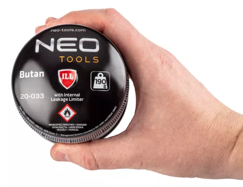 Neo Tools Gázforrasztó, perzselő, gázégő 4db tartállyal, 190g, szelepes tartállyal