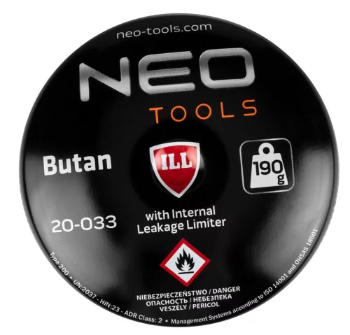Neo Tools Gázforrasztó, perzselő, gázégő 4db tartállyal, 190g, szelepes tartállyal