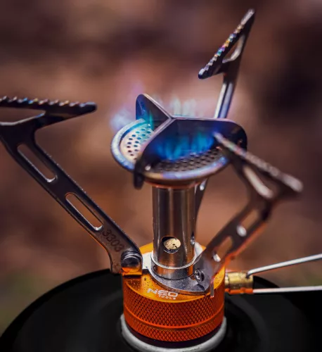 Neo Tools Kemping gázégő+ 2db gázpalack