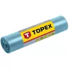 Topex Szemeteszsák 80L, Nagy teherbírású, kék, méretek:60x90cm, vastagság: 100 mic, LDPE fólia, 5db