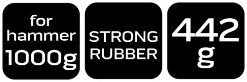 Neo Tools Gumifeltét kalapácshoz, kemény gumi, 1kg-os kalapácsokhoz