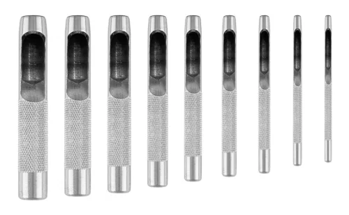 Neo Tools Bőrlyukasztó készlet, szénacél, 9db-os, 2,5-10mm, oxfordszövet tok