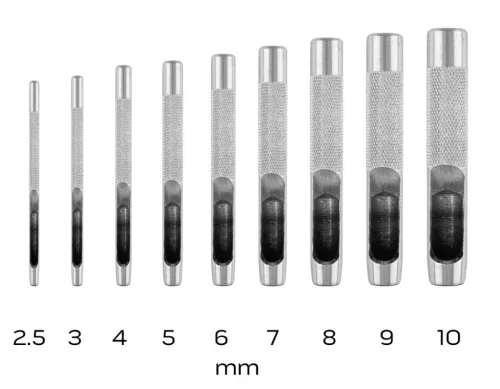 Neo Tools Bőrlyukasztó készlet, szénacél, 9db-os, 2,5-10mm, oxfordszövet tok