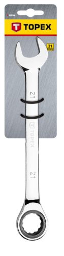 Topex csillag-villáskulcs racsnis 21mm