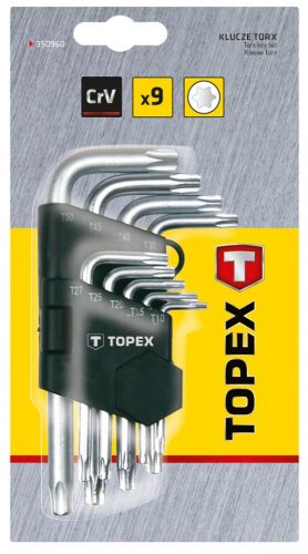 Topex imbuszkulcs készlet torx 9r. t10-50.rövid