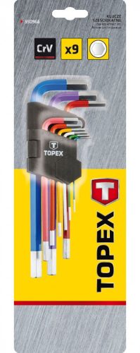 Topex imbuszkulcs készlet 9r. 1,5-10mm szines