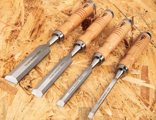 Neo Tools Favéső készlet 6, 12, 18, 24mm, 4db-os fa nyéllel