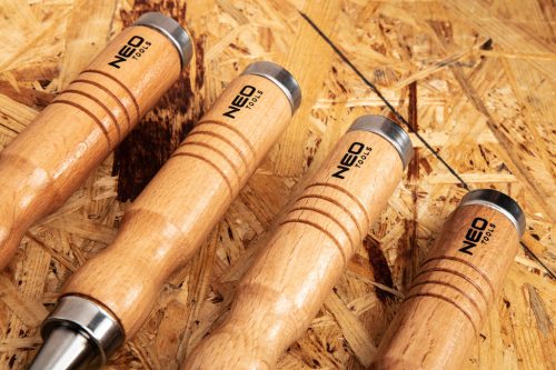 Neo Tools Favéső készlet 6, 12, 18, 24mm, 4db-os fa nyéllel