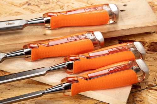 Neo Tools Favéső készlet 4db-os 6, 12, 18, 24. Kétkomponensű markolat, gyöngyvászon tok