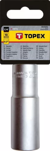 Topex dugókulcs fej 1/2" 10mm 76mm 6p