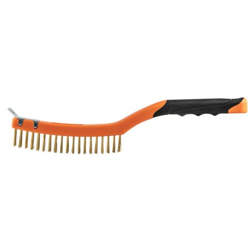 Neo Tools Drótkefe, sárgaréz, 3x19 sor, kaparóval