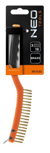 Neo Tools Drótkefe, sárgaréz, 3x19 sor, kaparóval