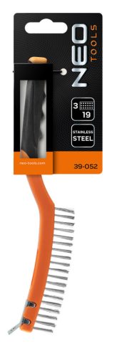 Neo Tools Drótkefe, rozsdamentes, 3x19 sor, kaparóval