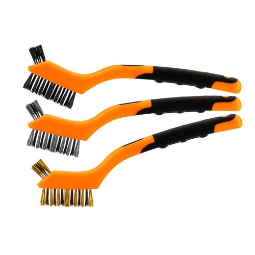 Neo Tools Drótkefe készlet 3db, 3x7 sor, Acél, műanyag és sárgaréz szálas kefék